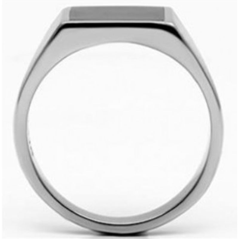 טבעת חותם כסופה אוניקס שחור