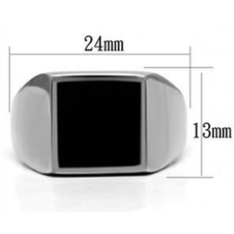 טבעת חותם כסופה אוניקס שחור