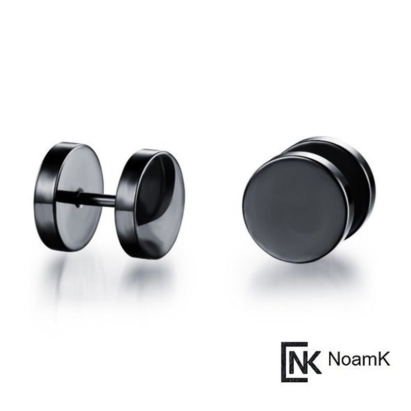 זוג עגילי טיטניום חלק מוזהב