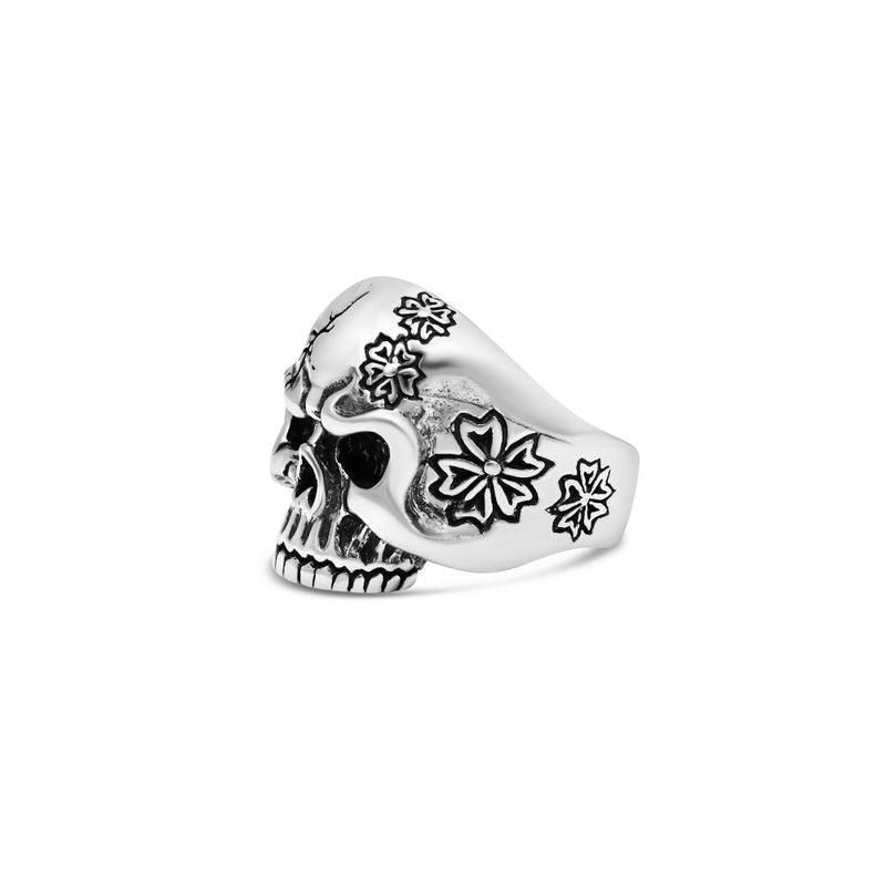 טבעת גולגולת גדולה מכסף 925