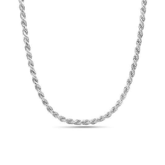 שרשרת כסף 925 ROPE בציפוי רודיום עבה