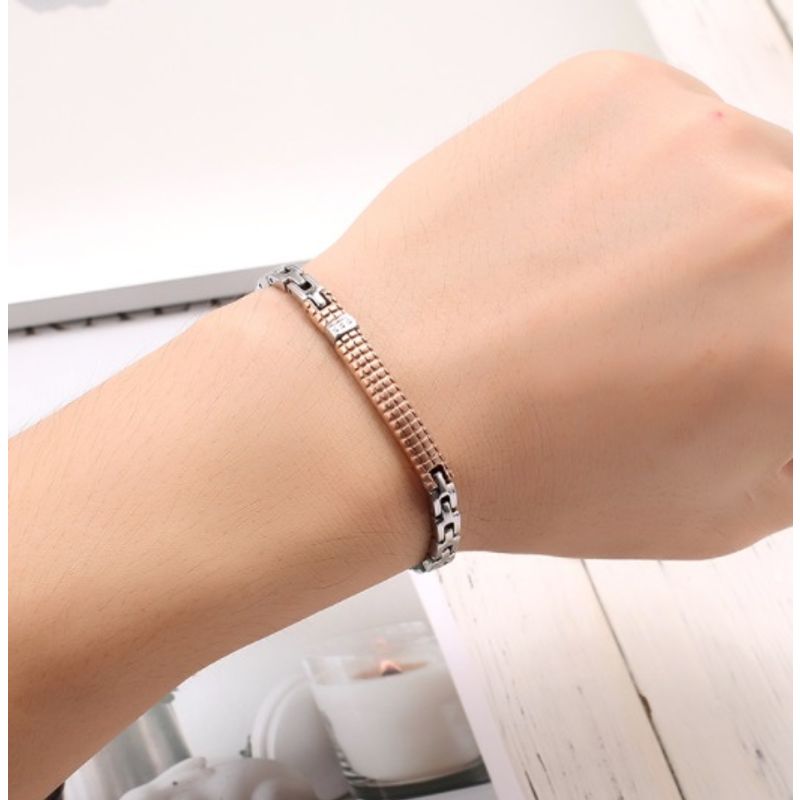 צמיד לגבר פלטת זהב אדום לחריטה