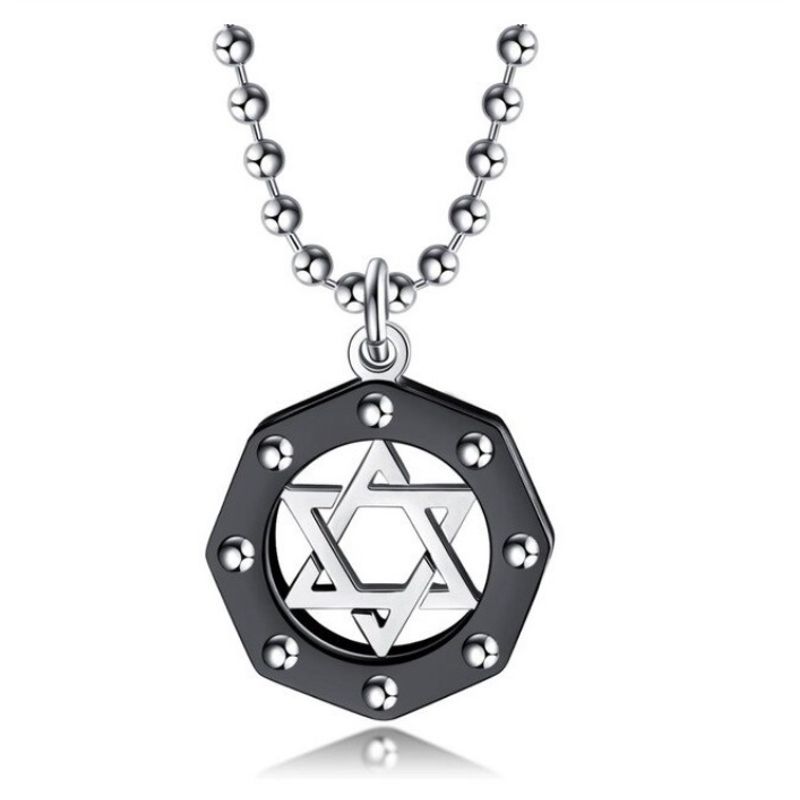 שרשרת מגן דוד מושחרת עדינה