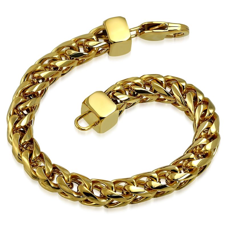 צמיד חוליות נחש מוזהב לגבר