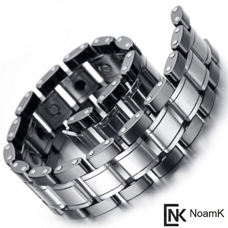 צמיד פלדת אל חלד משולב סיליקון