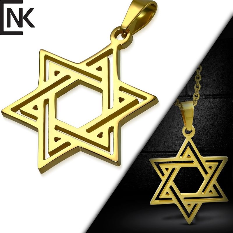 תליון מגן דוד לגברים ציפוי זהב