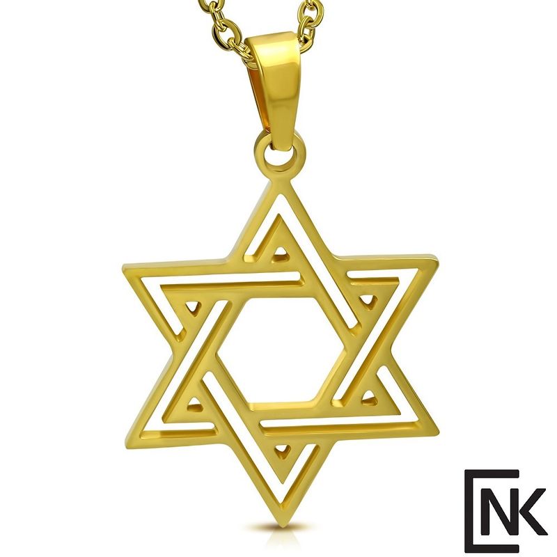 תליון מגן דוד לגברים ציפוי זהב