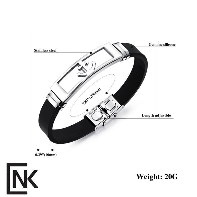 צמיד עוגן סליקון פלדת אל חלד שחור