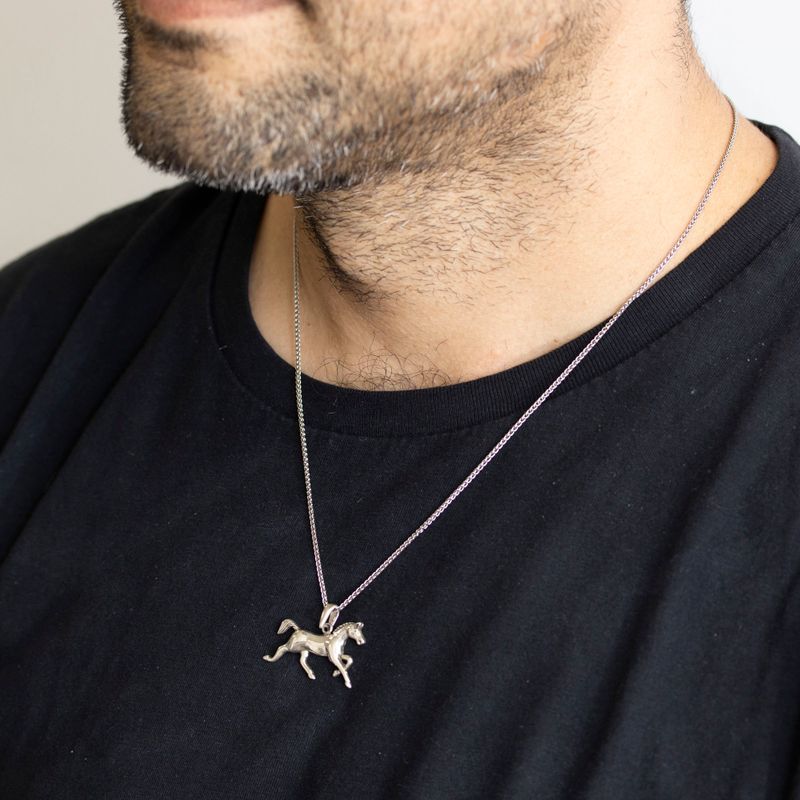 תליון כסף אמיתי 925 בצורת סוס