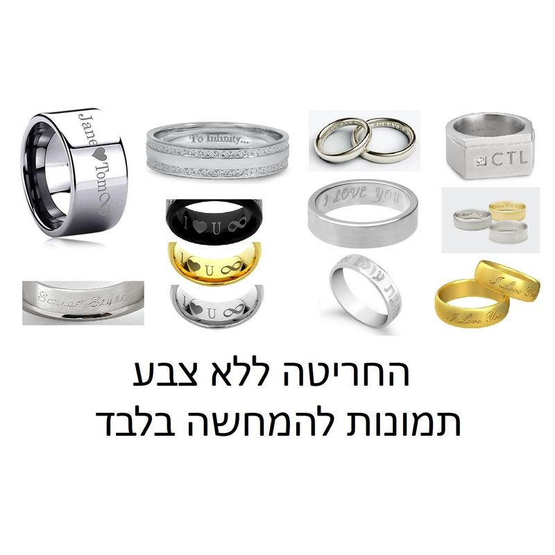 טבעת לגבר טיטניום מושחרת לחריטה