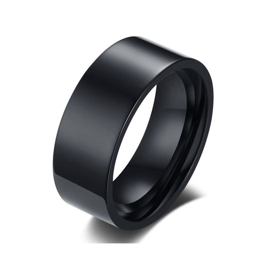 טבעת טונגסטן שחורה בגימור סמי מט