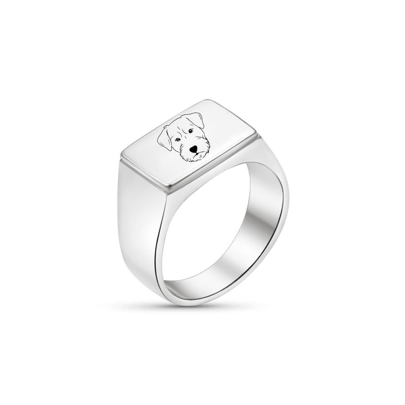 טבעת כסף עם מלבן