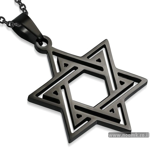 תליון מגן דוד מושחר