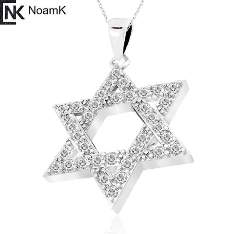 תליון מגן דוד שיבוץ שחור