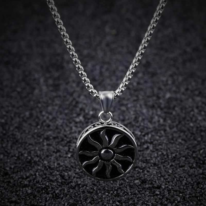 תליון עגול עם שמש לחריטה